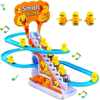 Picture of Electric Duck Climbing Stairs Toy Kids Roller Coaster Toy Set With Flashing Led Light Easy To Install And Carry Perfect Gift - NR Mart-2024 - Multicolor