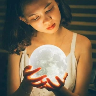 Picture of 3D Moon Lamp 16 Colors Remote & Touch 15 cm - NR Mart-2024 - Multicolor