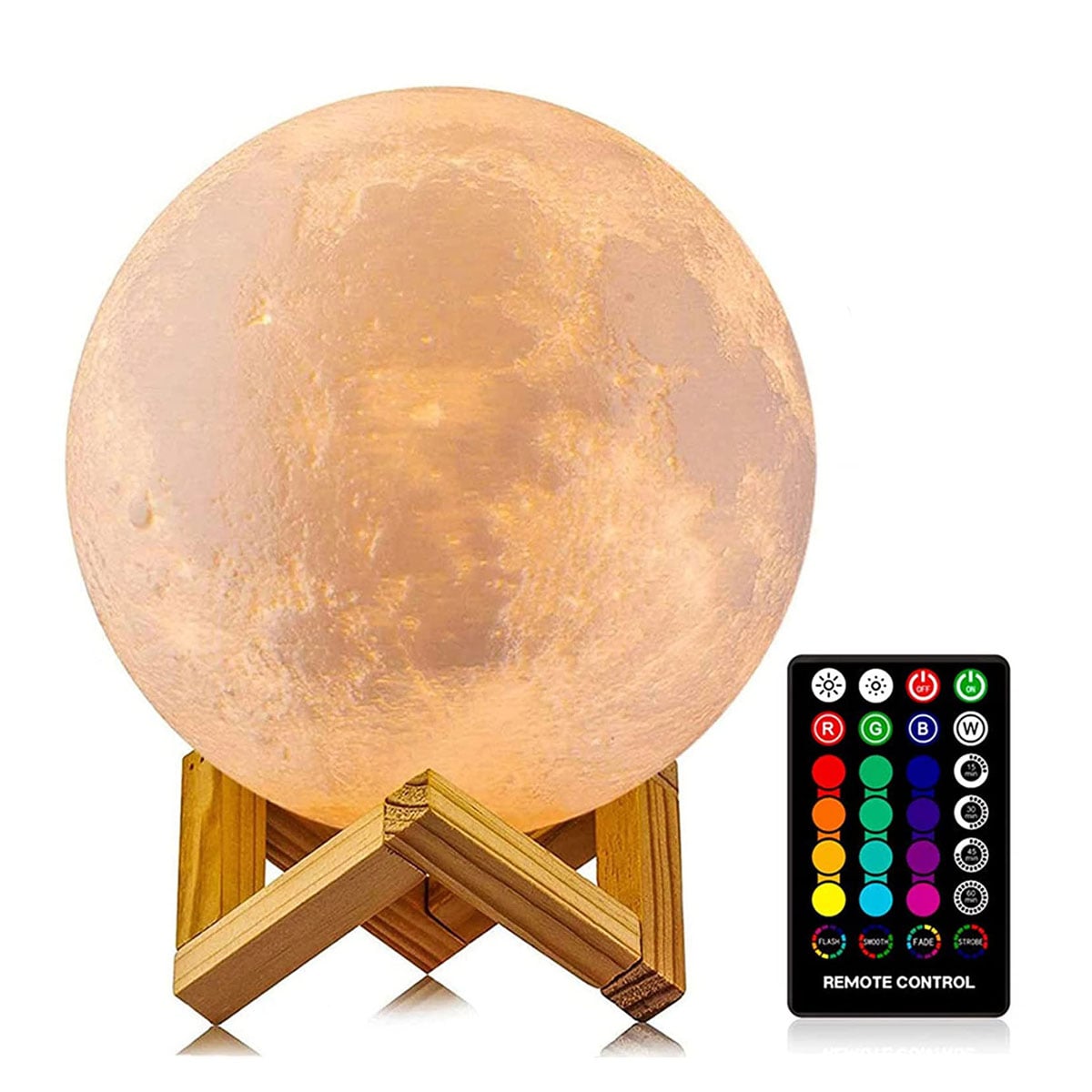Picture of 3D Moon Lamp 16 Colors Remote & Touch 15 cm - NR Mart-2024 - Multicolor