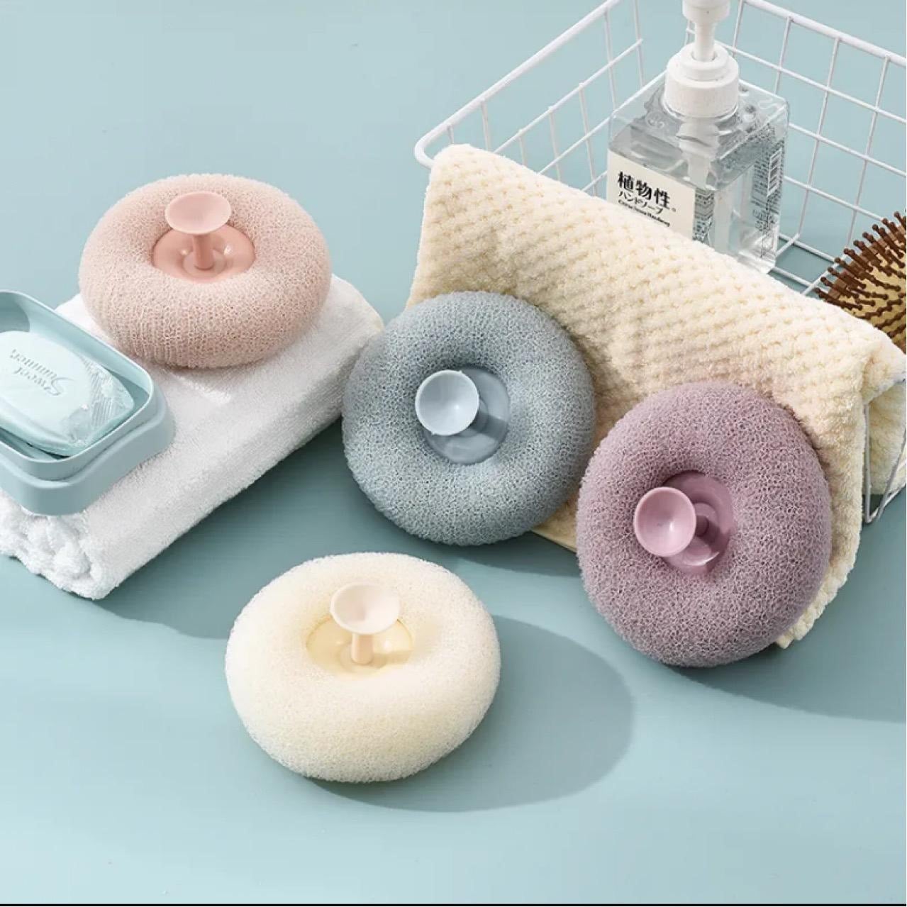 Picture of NR Mart-2024 shower puff pure bath pouf luxurious exfoliation sponge for smooth skin-Shower brush - Multicolor