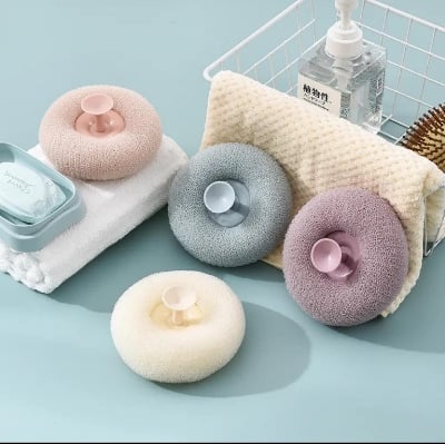 Picture of NR Mart-2024 shower puff pure bath pouf luxurious exfoliation sponge for smooth skin-Shower brush - Multicolor