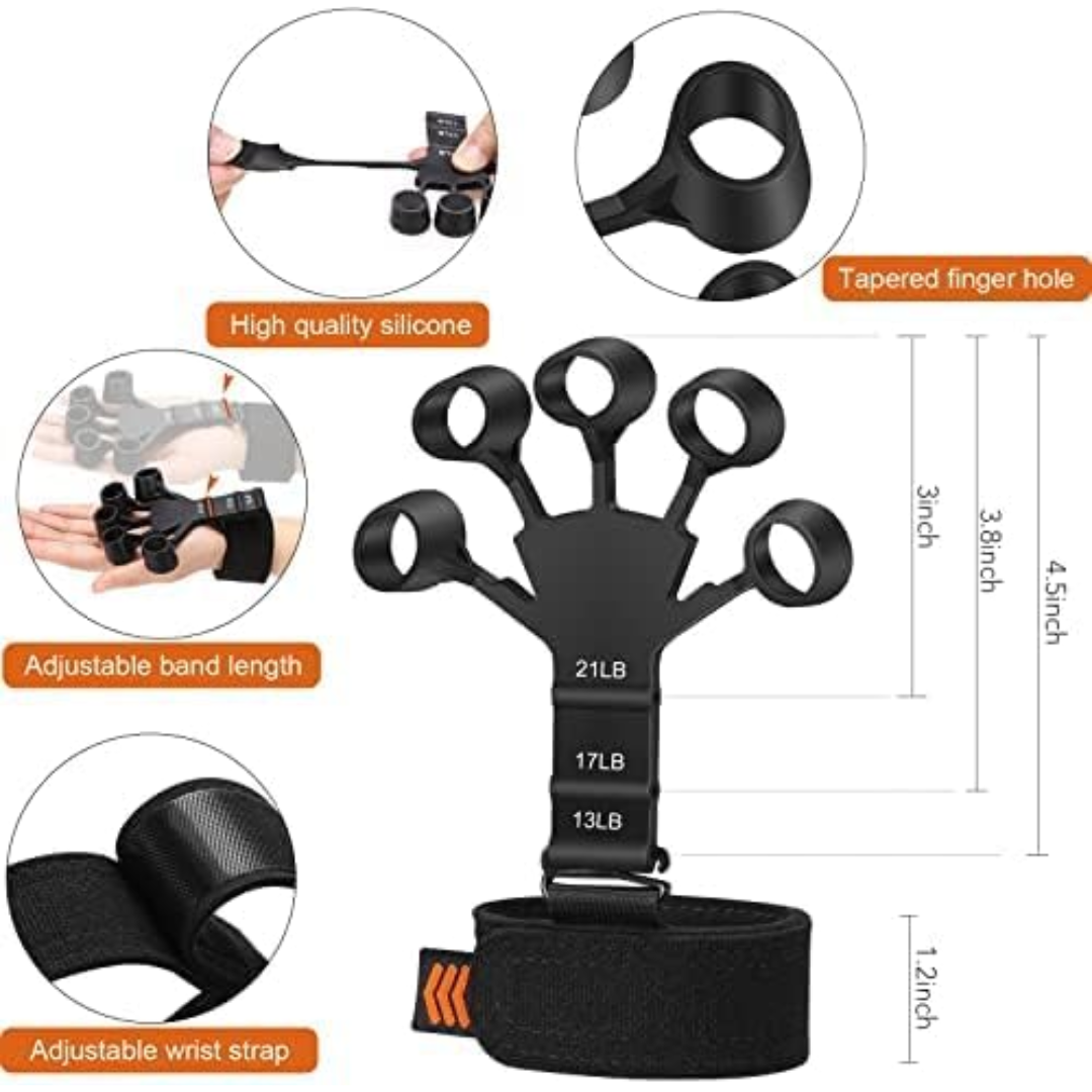 Picture of Silicone Hand Grip Device Finger Exerciser Strengthener Stretcher-  NR Mart-2024 - Multicolor