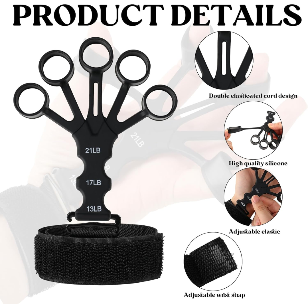 Picture of Silicone Hand Grip Device Finger Exerciser Strengthener Stretcher-  NR Mart-2024 - Multicolor