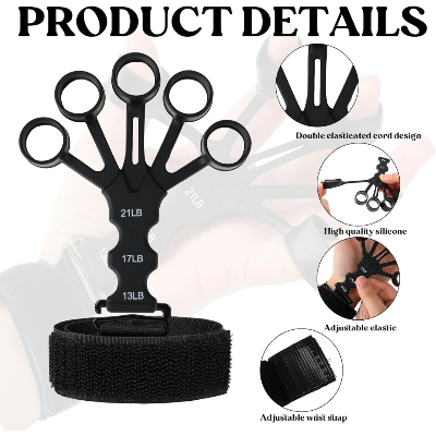 Picture of Silicone Hand Grip Device Finger Exerciser Strengthener Stretcher-  NR Mart-2024 - Multicolor