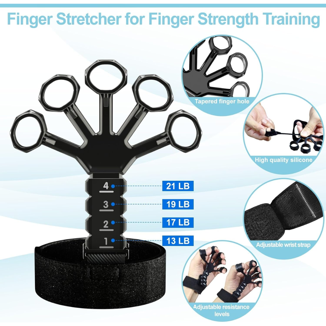 Picture of Silicone Hand Grip Device Finger Exerciser Strengthener Stretcher-  NR Mart-2024 - Multicolor