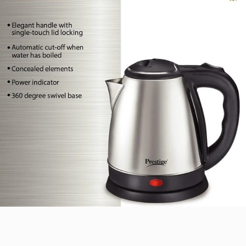 Picture of Electric Kettle Nova / Prestige / Hawkins 02.0Ltr (Only Service Warranty: 2 Years) -  NR Mart-2024 - Silver