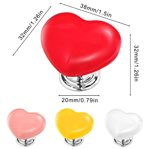 Picture of Toilet Tank Button Heart-shaped Toilet Buttons Charming Bathroom for Replacement- NR Mart-2024 - Multicolor