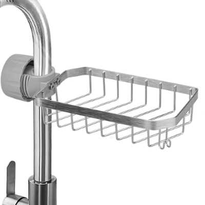 Picture of Faucet Sponge Holder for Kitchen Sink Caddy Storage Rack Holder Stainless Steel Dish Soap and Sponge Holder for Kitchen and Bathroom - NR Mart-2024 - Multicolor