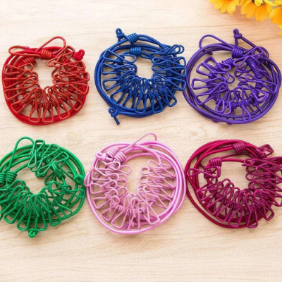 Picture of Portable Clothing Clothesline with 12 Clips Retractable Laundry Dryer Clothes Rop -  NR Mart-2024 - Multicolor