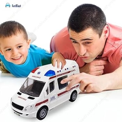 Picture of First Aid / Fire Fighting Pioneer Rescue Ambulance Transformer Robot Action Figure Toys Kids Siren Light Sound Imported Quality Children Kids Toy Gift Toy Mart Toys Play Set Simulation Toy ambulance car, robot car - NR Mart-2024 - Multicolor