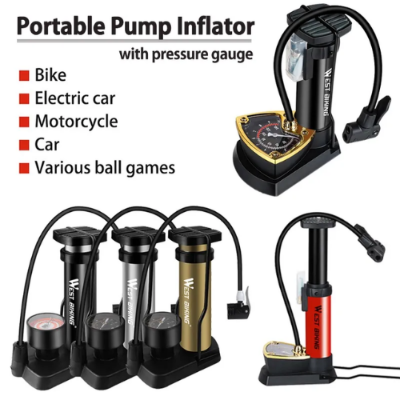 Picture of Outtobe Bike Pump Portable Foot Pump Bike Floor Pump Mini Air Inflator High Pressure Bike Pump Household Pump Mtb Bicycle Pump Bike Accessories  -  NR Mart-2024 - Multicolor