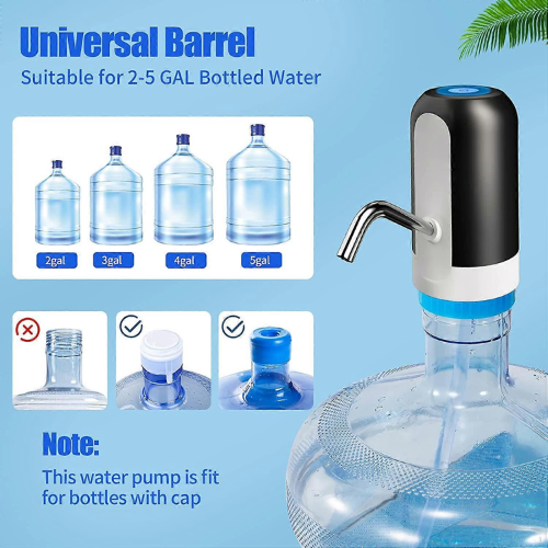 Picture of Usb Charge Portable Water Dispenser Electric Pump For 5 Gallon Bottle With Extension Hose Barreled Tools - NR Mart-2024 - Multicolor