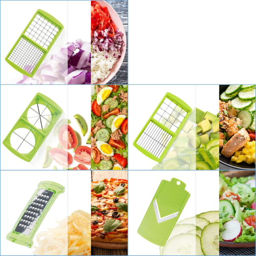 Picture of Genius Nicer Dicer Plus - 14 Pieces Vegetable Cutter Set -  Graters, Peelers & Slicers - NR Mart-2024 - Multicolor
