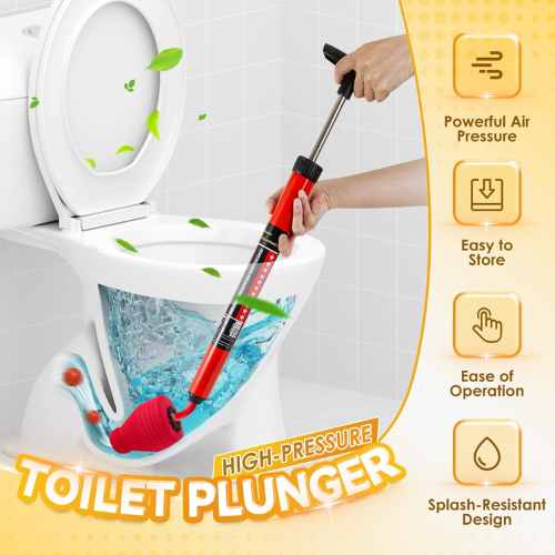 Picture of Drain Plunger Flexible Strong High Pressure Home Toilet Dredge Sewer Dredge Device - NR Mart-2024 - Multicolor