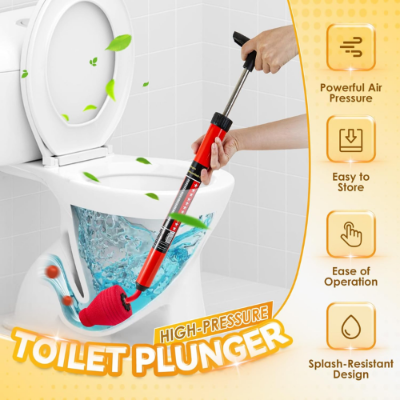 Picture of Drain Plunger Flexible Strong High Pressure Home Toilet Dredge Sewer Dredge Device - NR Mart-2024 - Multicolor