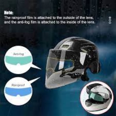 Picture of Light Green Universal Anti Fog Rainproof Helmet Shield Film Raining Fog Anti Film for Helmet Visor Film Protection Sticker Lens Shield - NR Mart-2024 - Multicolor