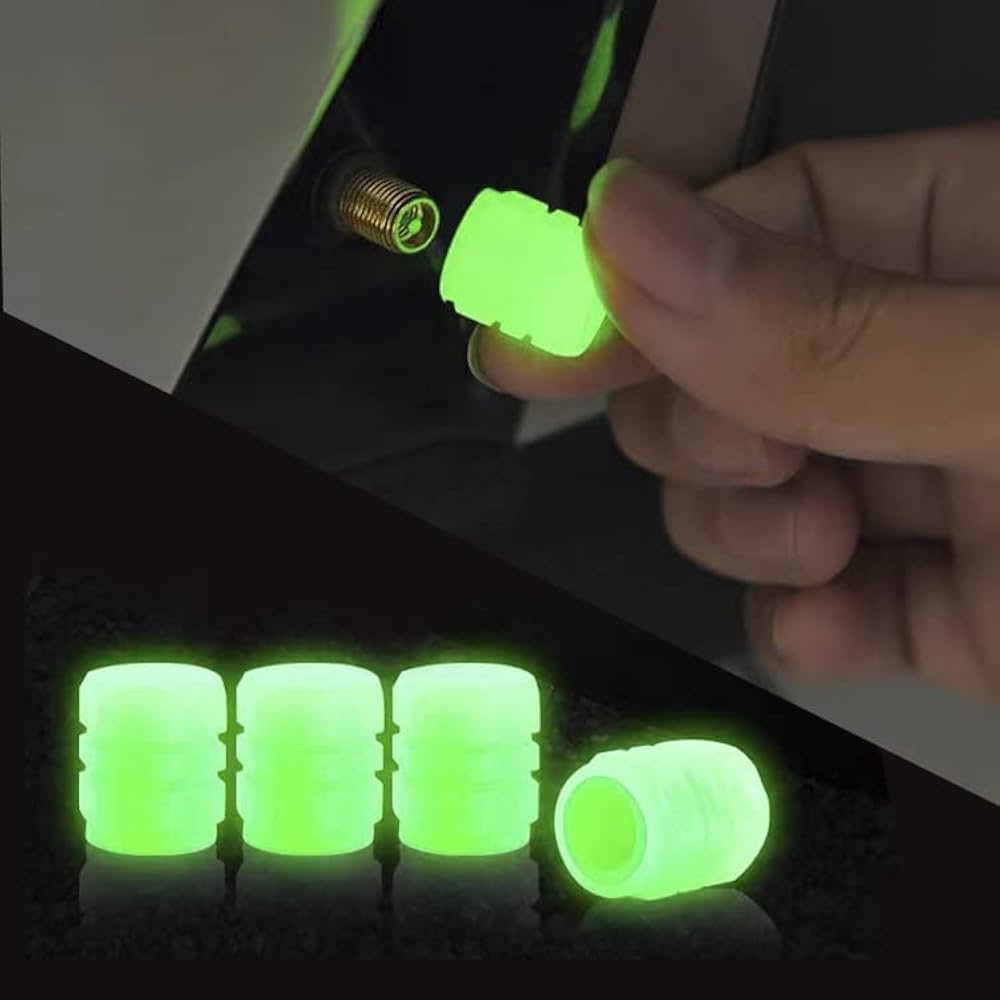 Picture of Universal Luminous Car tire valve stem caps Dust-proof tire air cap Applicable Car Motorcycle Bike Tire Decoration Accessories(4 pcs) - NR Mart-2024 - Multicolor