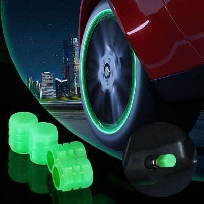 Picture of Universal Luminous Car tire valve stem caps Dust-proof tire air cap Applicable Car Motorcycle Bike Tire Decoration Accessories(4 pcs) - NR Mart-2024 - Multicolor
