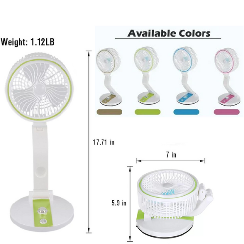 Picture of New Rechargeable Folding Table Fan with Led Light - Table Fans -  NR Mart-2024 - Multicolor