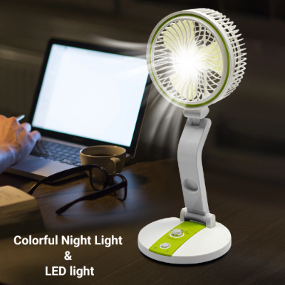 Picture of New Rechargeable Folding Table Fan with Led Light - Table Fans -  NR Mart-2024 - Multicolor