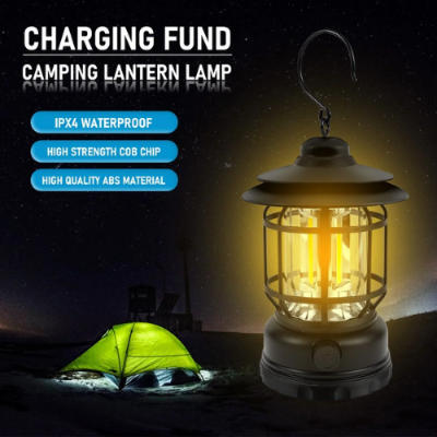 Picture of Outdoor Camping Light Retro USB Rechargeable Portable Hanging Atmosphere Lantern - NR Mart-2024 - Multicolor
