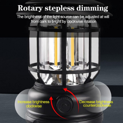 Picture of Outdoor Camping Light Retro USB Rechargeable Portable Hanging Atmosphere Lantern - NR Mart-2024 - Multicolor