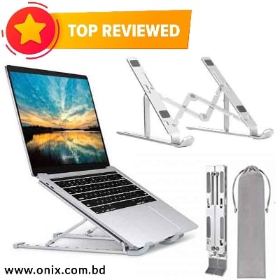 Picture of Aluminum Alloy Adjustable Portable Folding Notebook Stand Foldable Laptop Stand - NR Mart-2024 - Multicolor