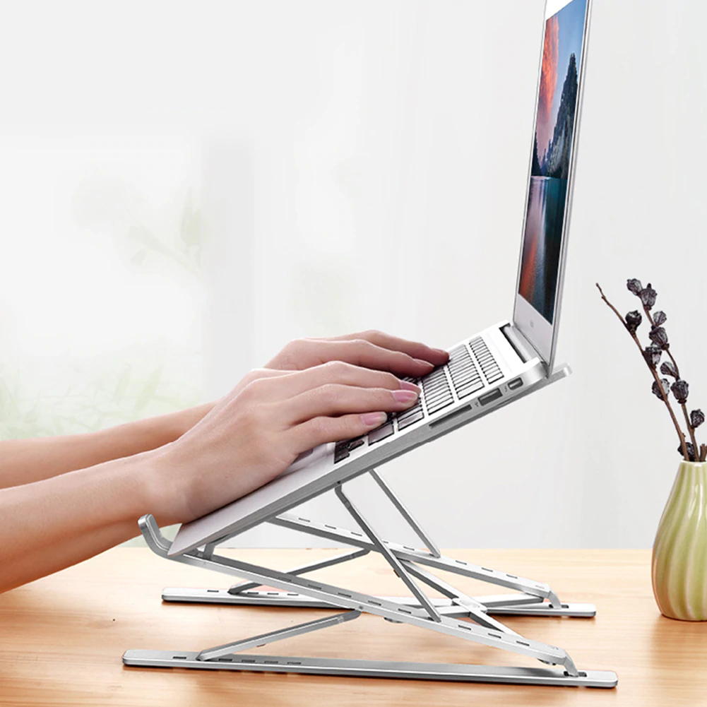 Picture of Aluminum Alloy Adjustable Portable Folding Notebook Stand Foldable Laptop Stand - NR Mart-2024 - Multicolor
