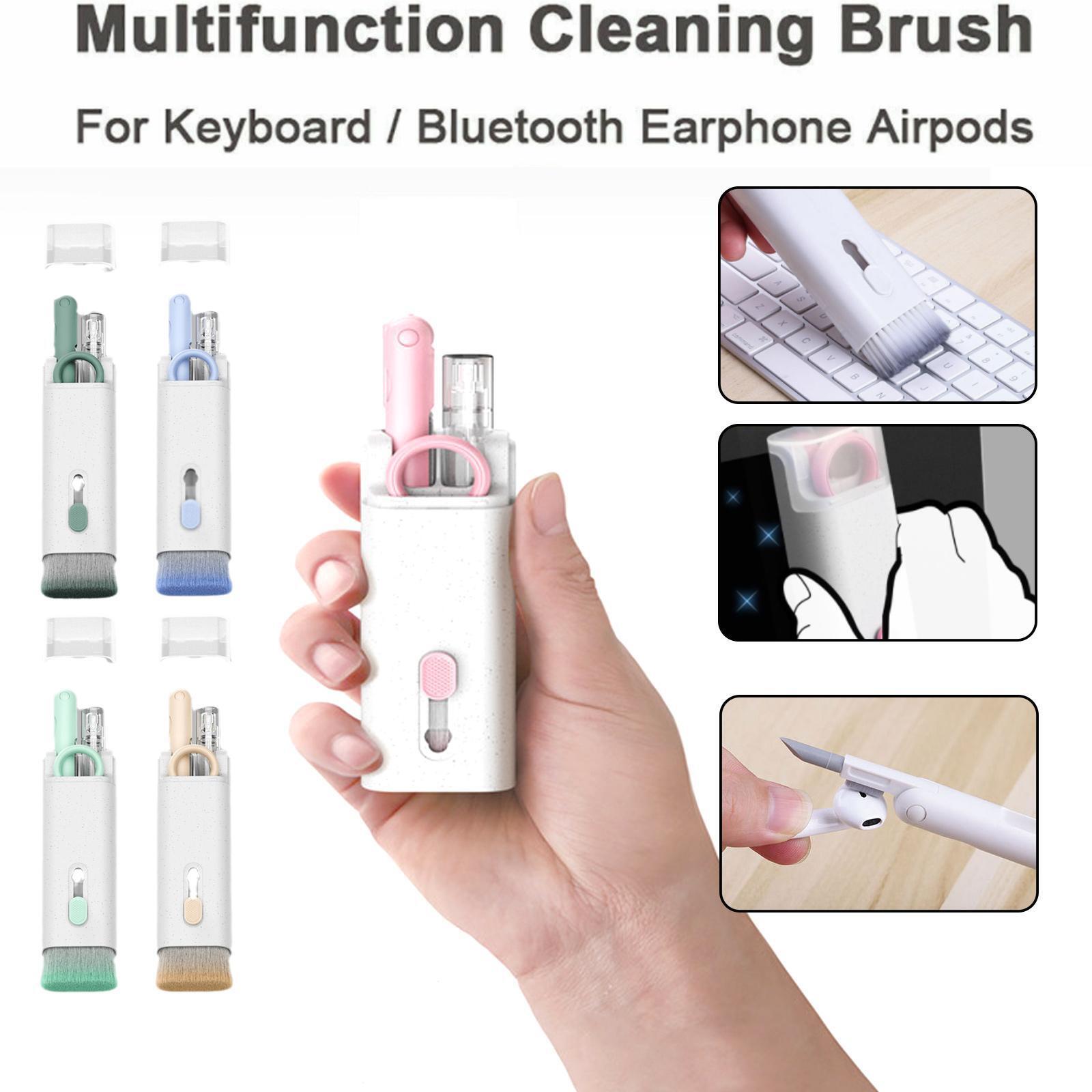 Picture of 7-in-1 Computer Keyboard Cleaner Brush Kit Earphone Cleaning Pen For Headset Keyboard Cleaning Tools Cleaner Keycap Puller Kit - NR Mart-2024 - Multicolor