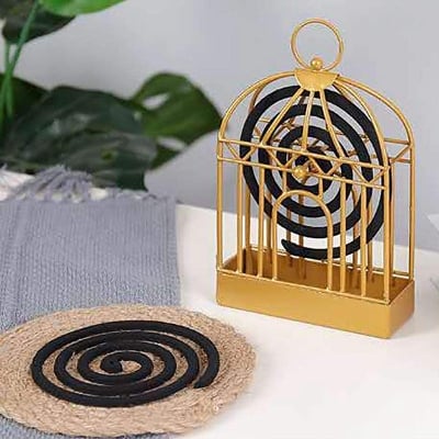 Picture of Mosquito Coil Holder Iron Hollow Mosquito Coils Box, Mosquito Coil Rack Plate with Cover and Handle for Home - NR Mart-2024 - Multicolor