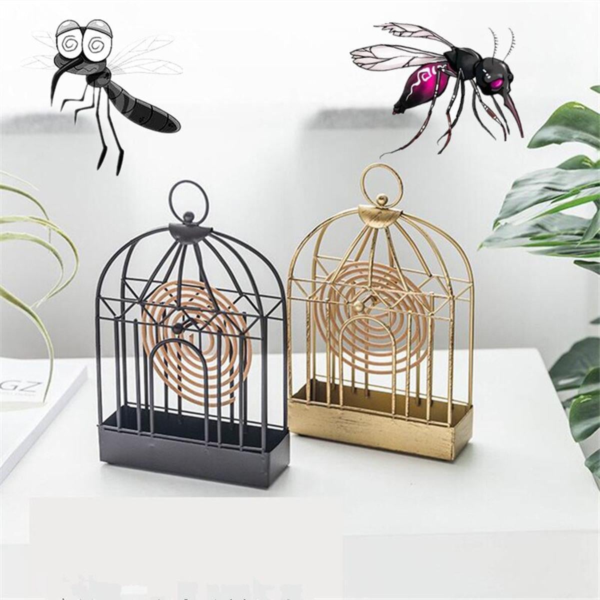 Picture of Mosquito Coil Holder Iron Hollow Mosquito Coils Box, Mosquito Coil Rack Plate with Cover and Handle for Home - NR Mart-2024 - Multicolor