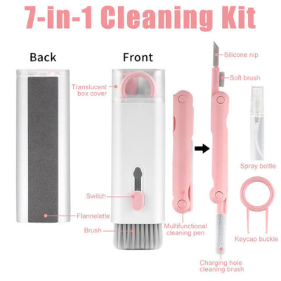 Picture of 7-in-1 Cleaning set headphones, keyboard, socket, digital products, laptop multi-functional use, easy to carry and compact  -  NR Mart-2024 - multicolor