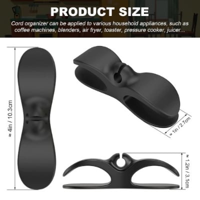 Picture of Cord Organizer for Appliances Upgraded Kitchen Cord Winder Cable Management Wrapper Holder Set Air Fryer Coffee Maker Wire Fixer - Lifestyle Mall - Multicolor