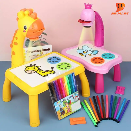 Picture of Children Projection Drawing Board, Led Art Drawing Projector with Light & Music, Projector Drawing Table for Kids -  NR Mart-2024 - Multicolor