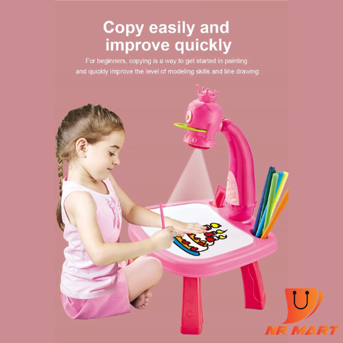 Picture of Children Projection Drawing Board, Led Art Drawing Projector with Light & Music, Projector Drawing Table for Kids -  NR Mart-2024 - Multicolor