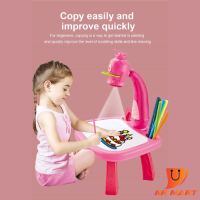 Picture of Children Projection Drawing Board, Led Art Drawing Projector with Light & Music, Projector Drawing Table for Kids -  NR Mart-2024 - Multicolor