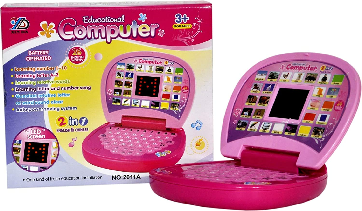 Picture of Educational Kids Computer And Learning ABCD, Words And Numbers Battery Powered Kids Laptop With Led Display And Music - NR Mart-2024 - multicolor