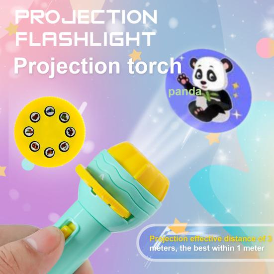 Picture of Mini Projector Torch Kids Flashlight Story Book Educational Light-Up Toys Sleep Light Preschool Fairy Tale Projection Lamp Gift By NR Mart-2024 - multi color
