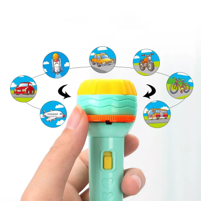 Picture of Mini Projector Torch Kids Flashlight Story Book Educational Light-Up Toys Sleep Light Preschool Fairy Tale Projection Lamp Gift By NR Mart-2024 - multi color