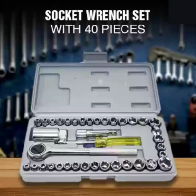 Picture of 40 in 1 Pcs Tool Kit & Screwdriver and Socket Set Automobile & Bike Tool Box Set - NR Mart-2024 - Multicolor
