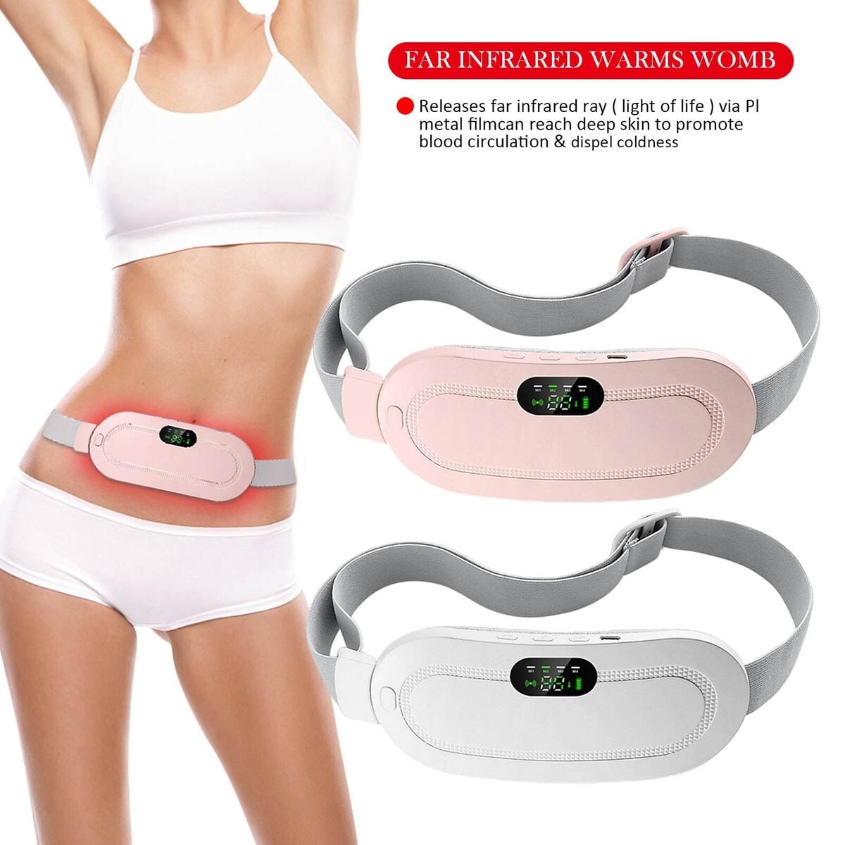 Picture of Period Pain Reliever Belt Heating And Massage - NR Mart-2024 - Multicolor