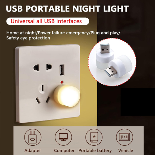 Picture of Mini Usb Led Light Portable White Color Suitable For Powerbank Laptop Charging Adapter And Any Other Usb Port - USB Lighting -   NR Mart-2024