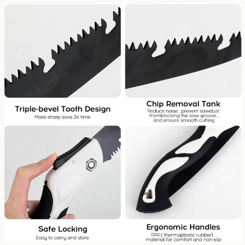 Picture of Folding Saw Heavy Duty Portable Extra Blade Hand Saw For Wood Camping, Dry Wood Pruning Gardening pruning Saw With Hard Teeth -  NR Mart-2024 - Multicolor