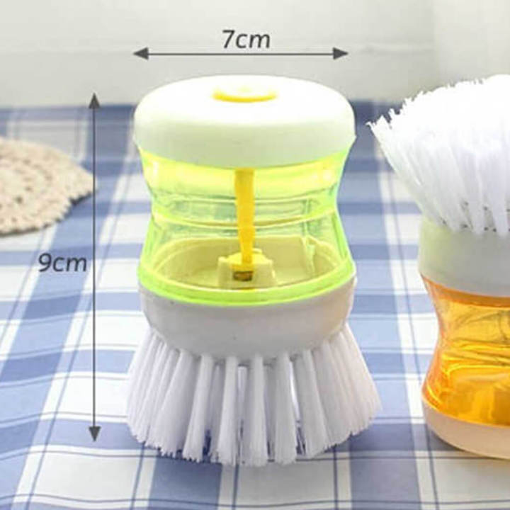 Picture of Scrub Kitchen Wash Tool Pot - Dish Plastic Brush - Dishwashing Liquid Soap Dispenser -  NR Mart-2024 - multicolor
