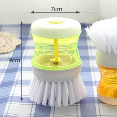 Picture of Scrub Kitchen Wash Tool Pot - Dish Plastic Brush - Dishwashing Liquid Soap Dispenser -  NR Mart-2024 - multicolor