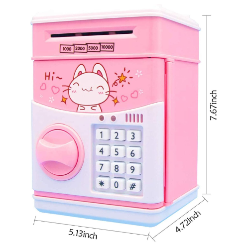 Picture of Kids Electric Money Saving Bank, Hello kitty  ATM Bank, Piggy Bank, Money Saving Bank, Password  For Kids, Kids Bank -  NR Mart-2024 - Multicolor