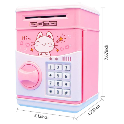 Picture of Kids Electric Money Saving Bank, Hello kitty  ATM Bank, Piggy Bank, Money Saving Bank, Password  For Kids, Kids Bank -  NR Mart-2024 - Multicolor