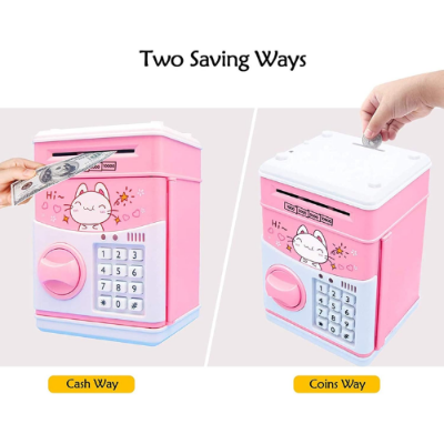 Picture of Kids Electric Money Saving Bank, Hello kitty  ATM Bank, Piggy Bank, Money Saving Bank, Password  For Kids, Kids Bank -  NR Mart-2024 - Multicolor