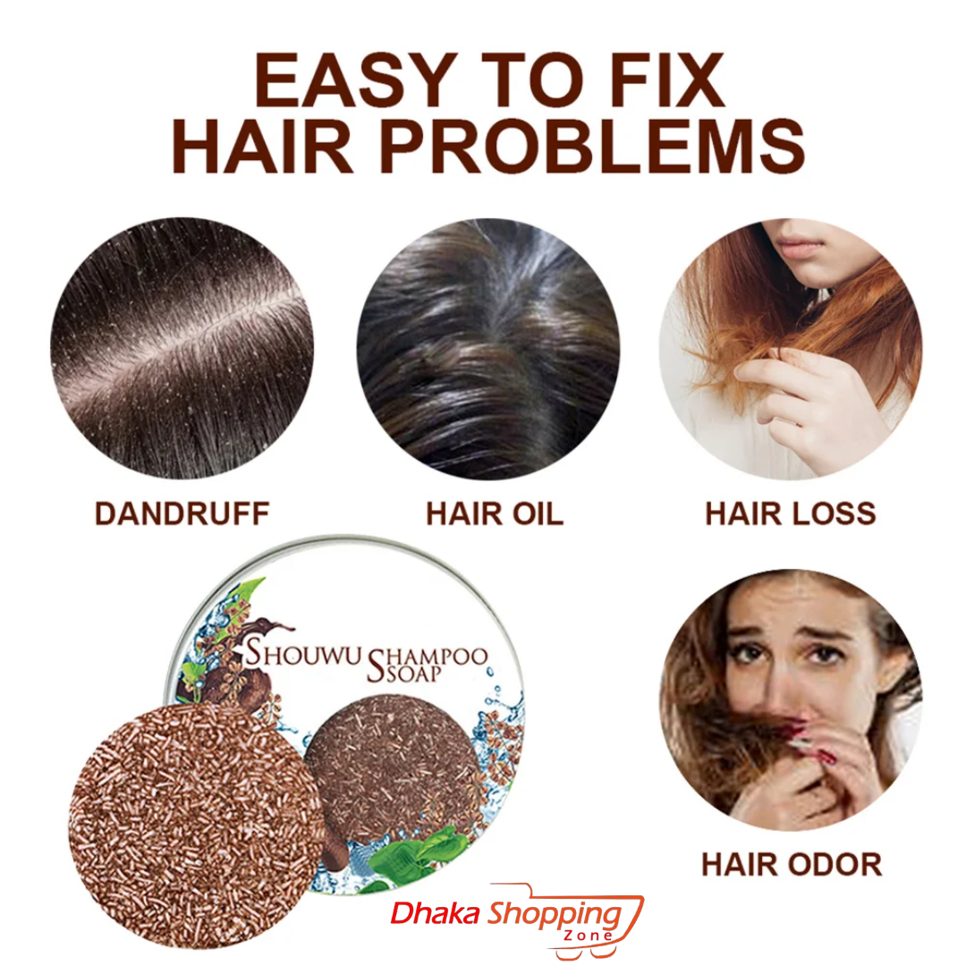 Picture of Hair Darkening Shampoo Bar He Shouwu Natural Organic Conditioner Moisturize And Repair Damaged Hair Hair Care Soap - NR Mart-2024 - Multicolor
