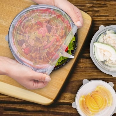 Picture of 6 Pcs Set Reusable Food Silicone Cover Stretch Lids Caps for Cookware Pot Cover Kitchen Accessories - NR Mart-2024 - Multicolor